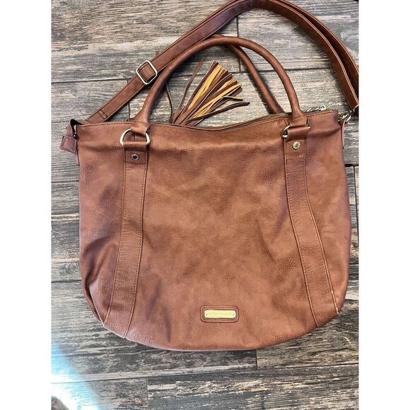 STEVE‎ MADDEN XL Travel/Gym Bag Faux Leather Color Bronze - Picture 1 of 13